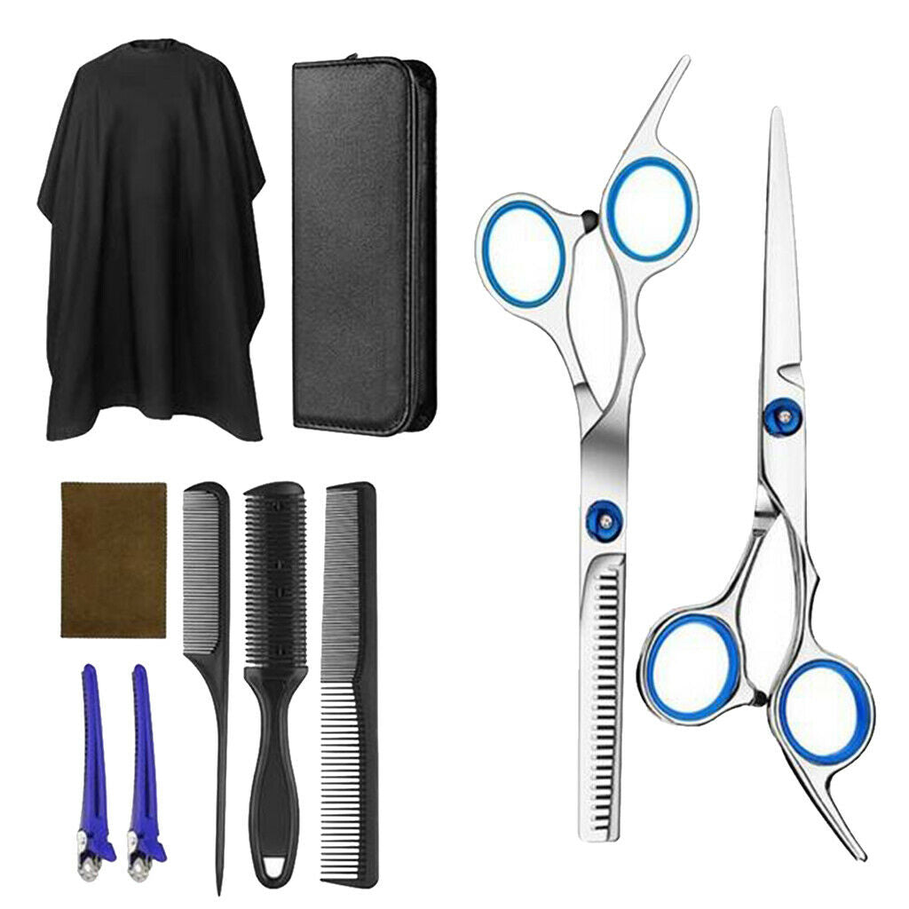 Haircutting Scissors Comb Clips Cape Tool Set Thinning Hairdressing Salon