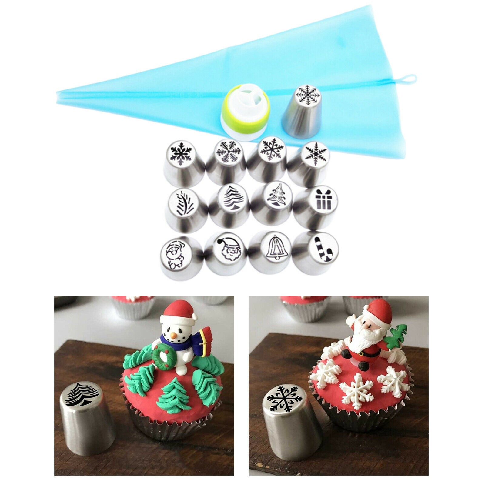 15pcs Icing Piping Nozzle Christmas Series Kitchen Cake Decorating Baking