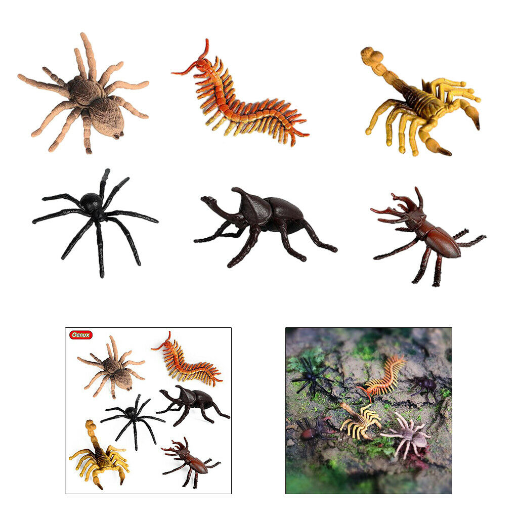 6pcs Insects Figures Toys Science Early Halloween Party Gifts for Boys