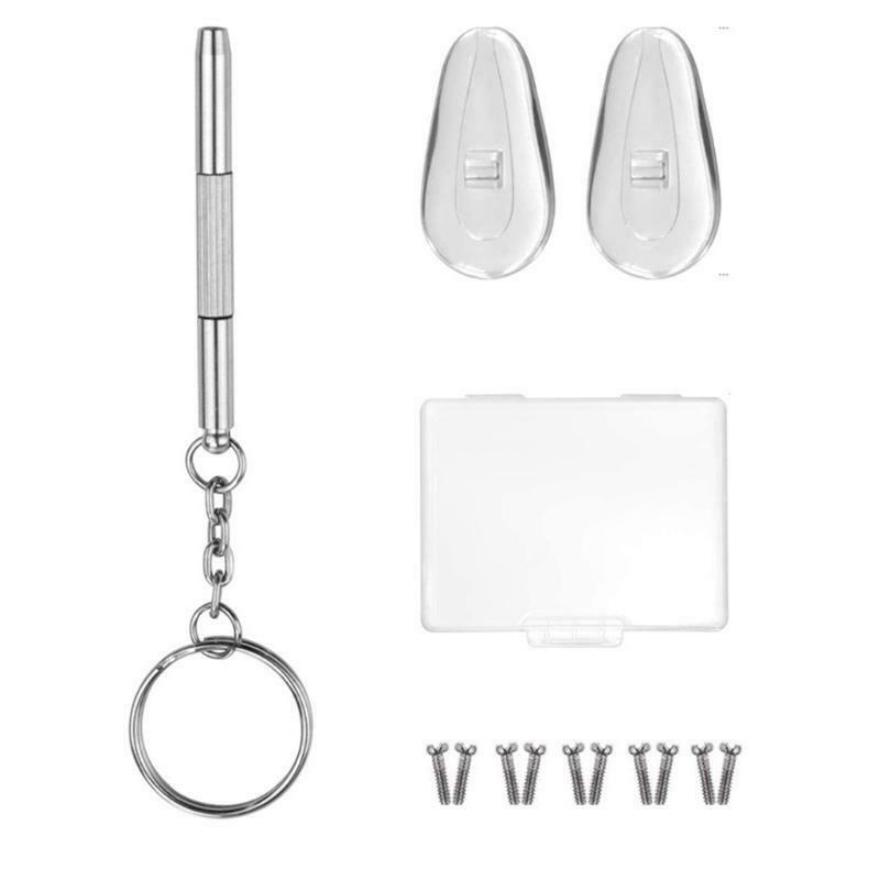 Eyeglass Repair Kit 5 Pairs Air Chamber Nose Pads Silicone Screw-in Eyewear
