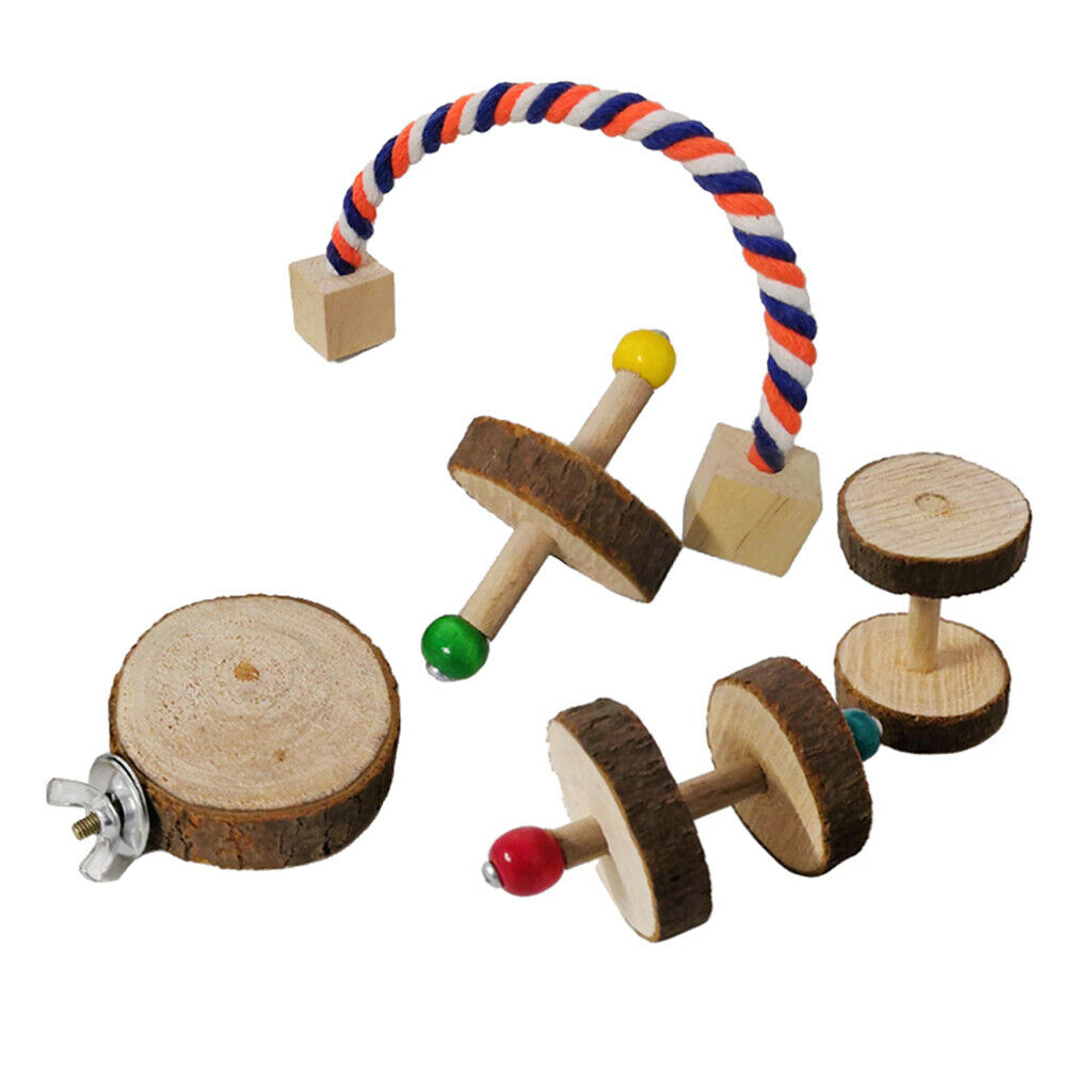 5pcs/pack Wooden Small Animals Hamster Exercise Toys Pets Accessories