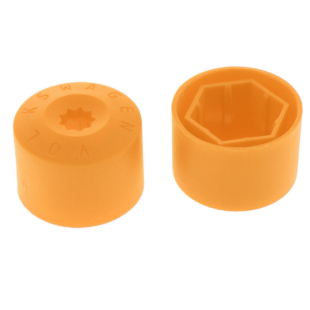 20PCS Wheel Nut Bolt Tire Screw Cap Dust Cover+Tool for VW Golf Yellow
