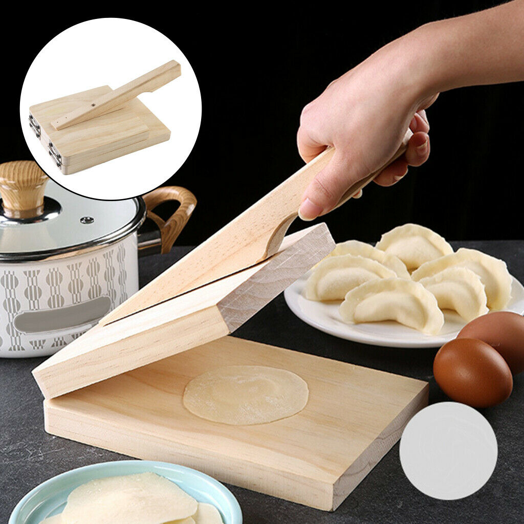 Wooden Dough Press Manual Dumpling Presser Gyoza Maker Baking Pressing Tool