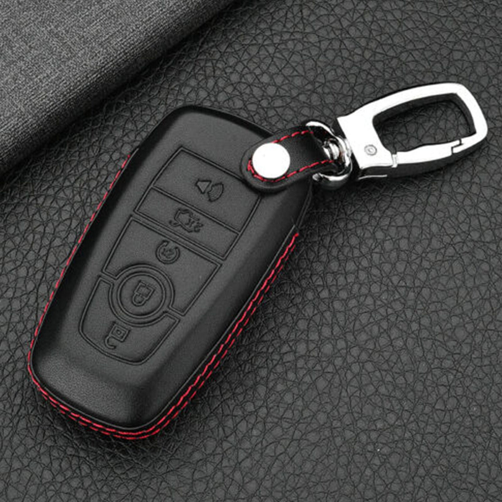 Premium Leather Car Key Fob Cover Case Bag For Ford Fusion EDGE Explorer F-150