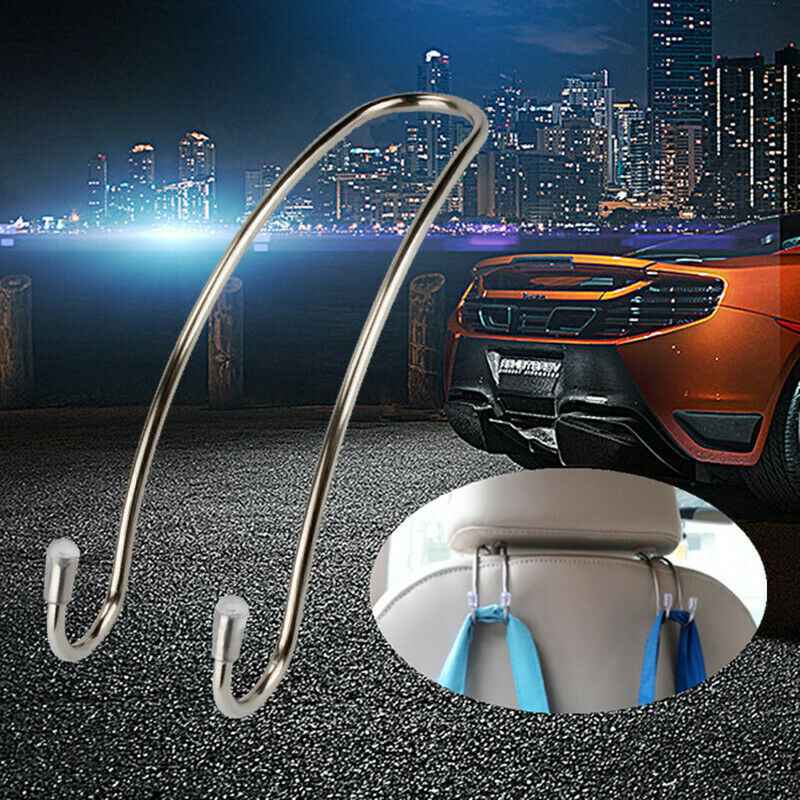 2Pcs Car Seat Headrest Hanger Bag Hook Holder for Bag Storage Auto Fastener Clip