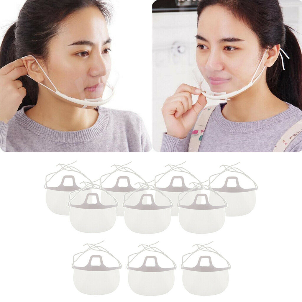 10pcs Plastic Mouth Shield Mouth Guard for Food Maker Restaurant Hotel