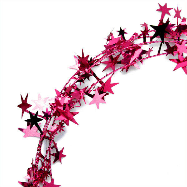 19.5 Feet Decorative Iron Wire Garland Stars Tinsel Garlands Christmas
