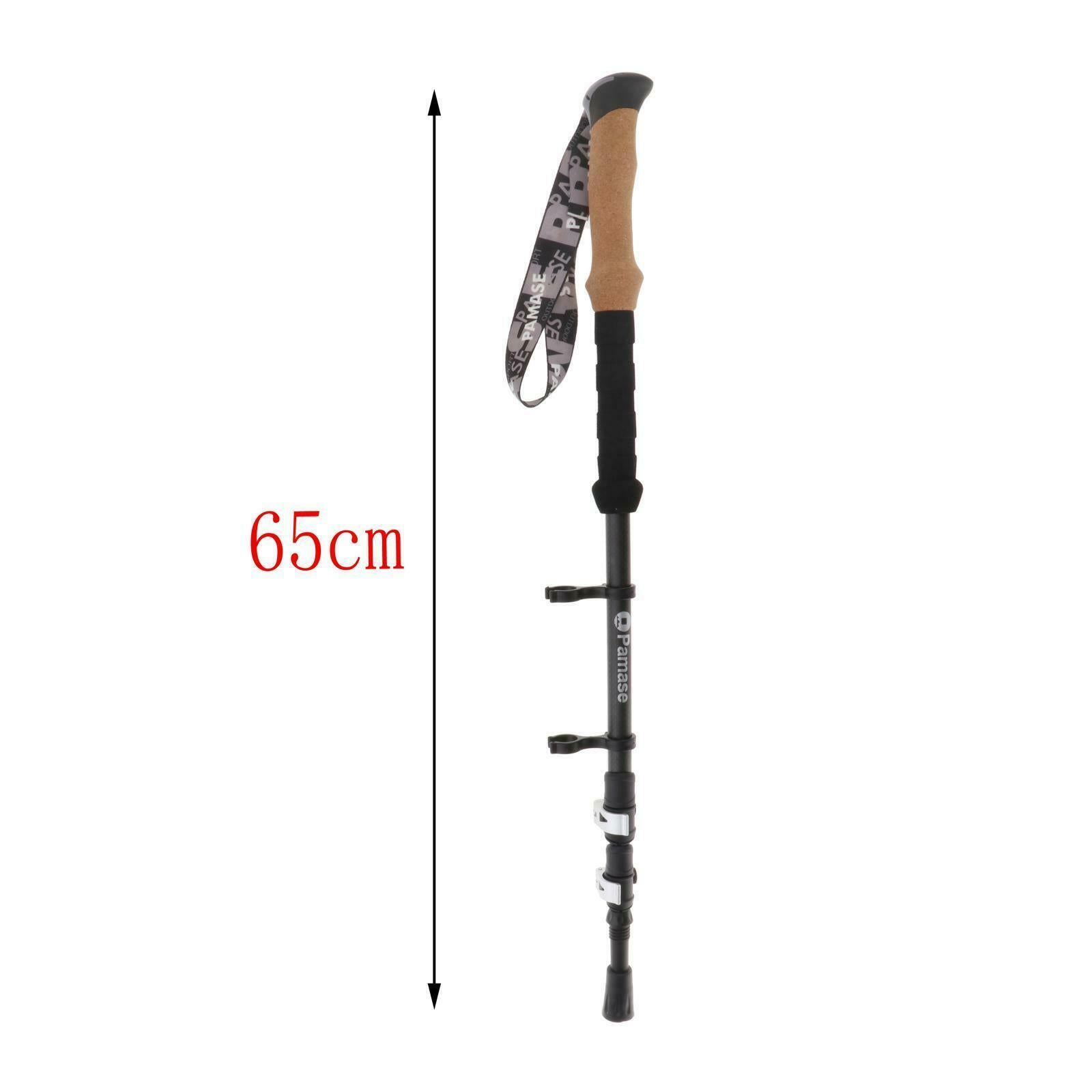 3 Section WALKING STICK Travel Folding Cane Pole Compact Adjustable Lightweight