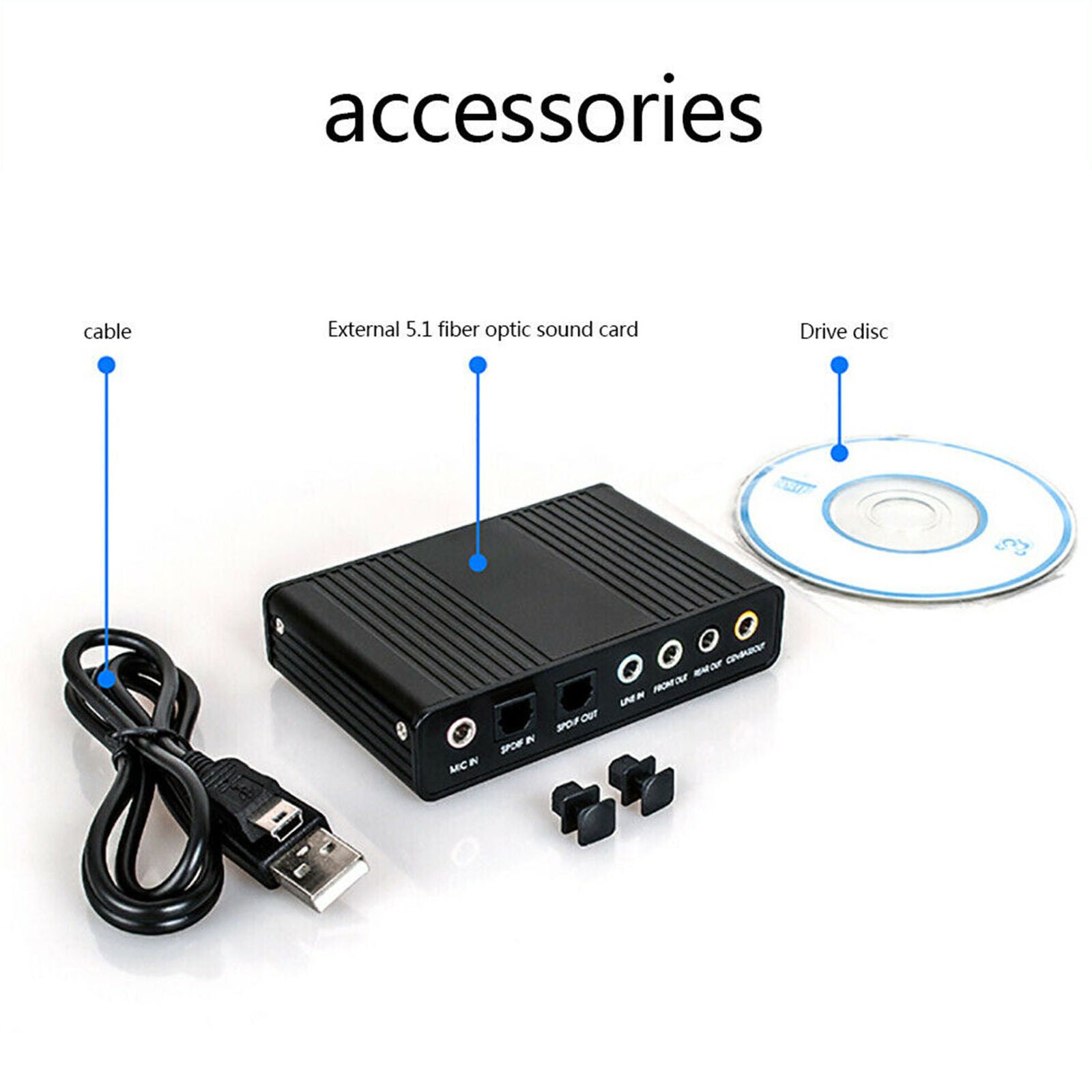 Channel External USB 5.1 Optical Audio Fiber Sound Card S/PDIF for Laptop PC NEW