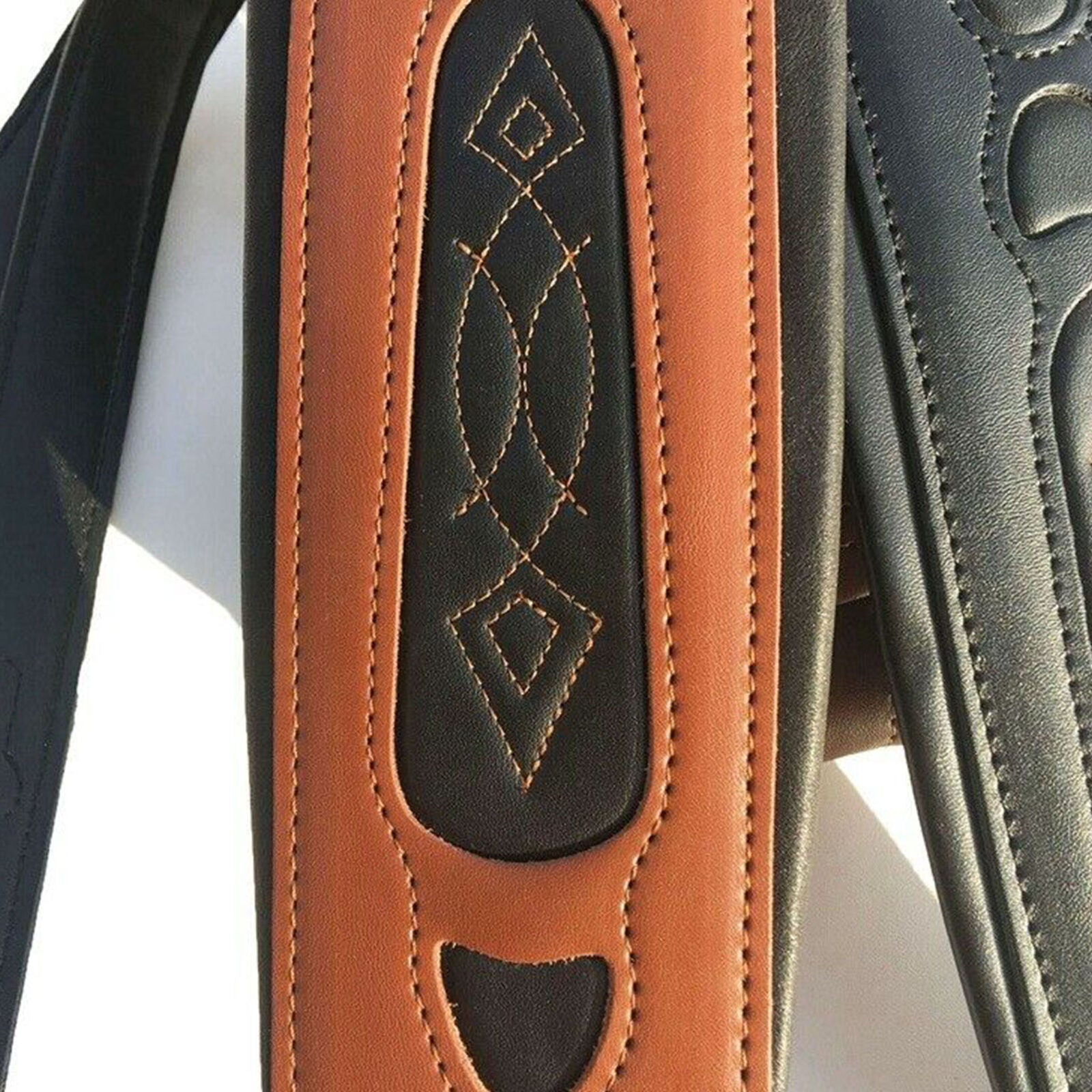 Leather Real Cowhide Guitar Strap for Electric Bass Guitar Adjustable Padde P5K5