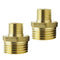 2Pcs Double-Headed 1/4-1/8'' Hose Barb, Double Head Straight Pagoda Joint Brass
