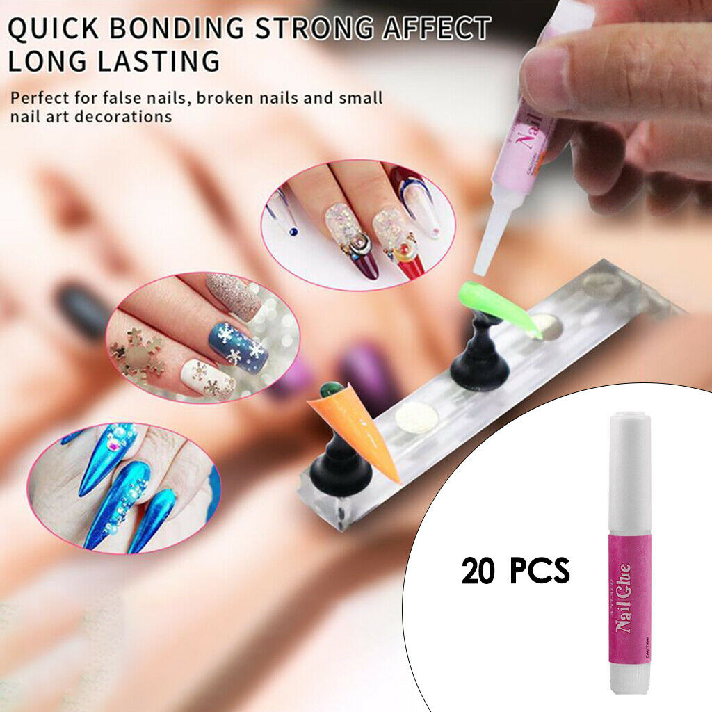20Pcs Nail Art Glue Strong Adhesive French False Tips Manicure Nails Art DIY
