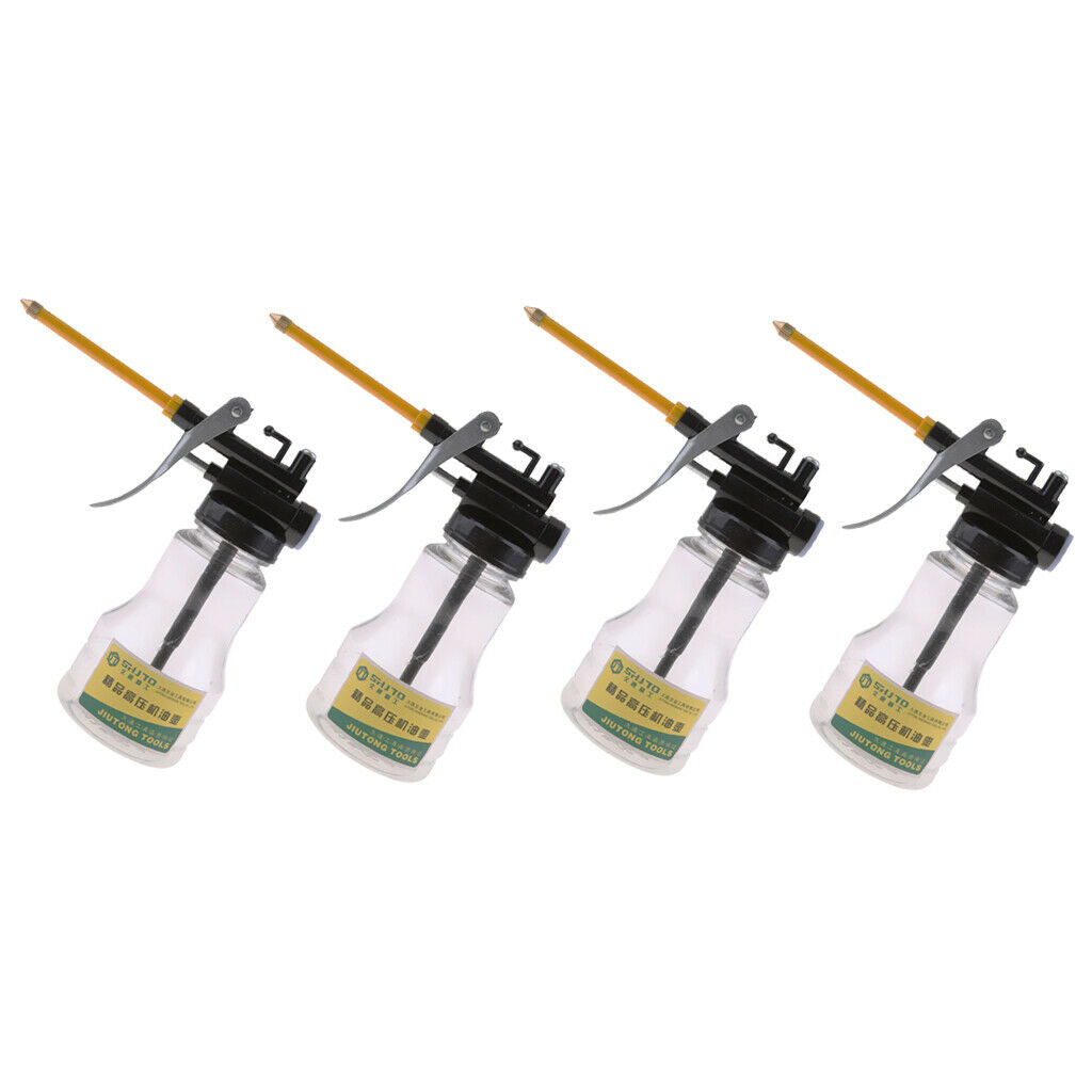 4pcs Oil Can Oil Pot High Pressure Pump Oiler Spray Hose for Lubricants
