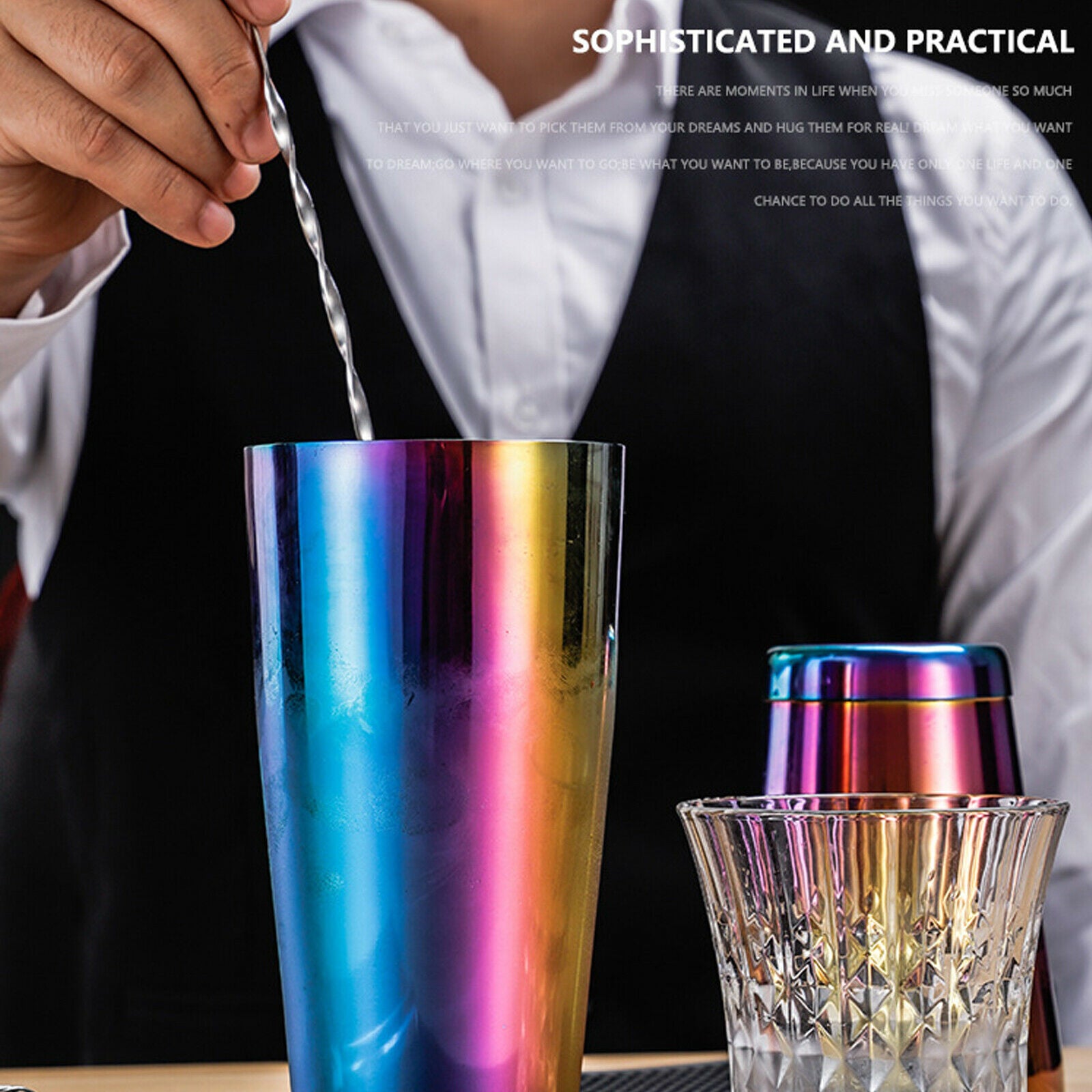 Cocktail Shaker Boston 550ML and 820ML Bar Tins Stainless Steel Drink Mixer Home