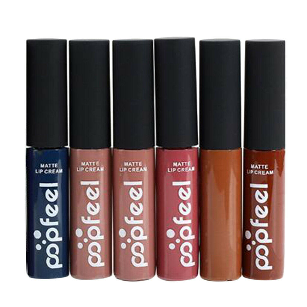 6 Colors Waterproof Liquid Lipstick Long Lasting Matte Shimmering Lip Gloss 02