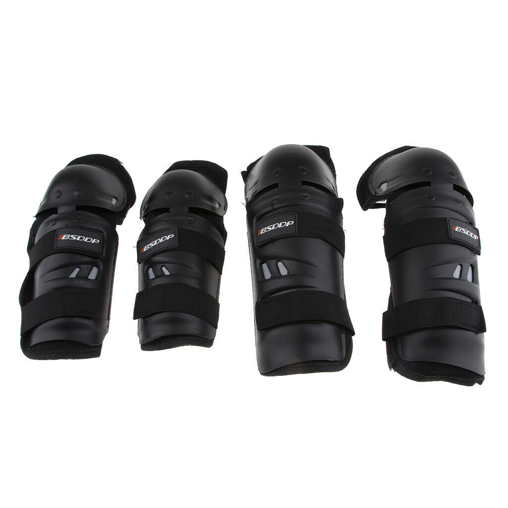 4 Pcs Sets Elbow Knee Shin Armor Gear Guard Pad Protector Elbow Pads Knee Pads