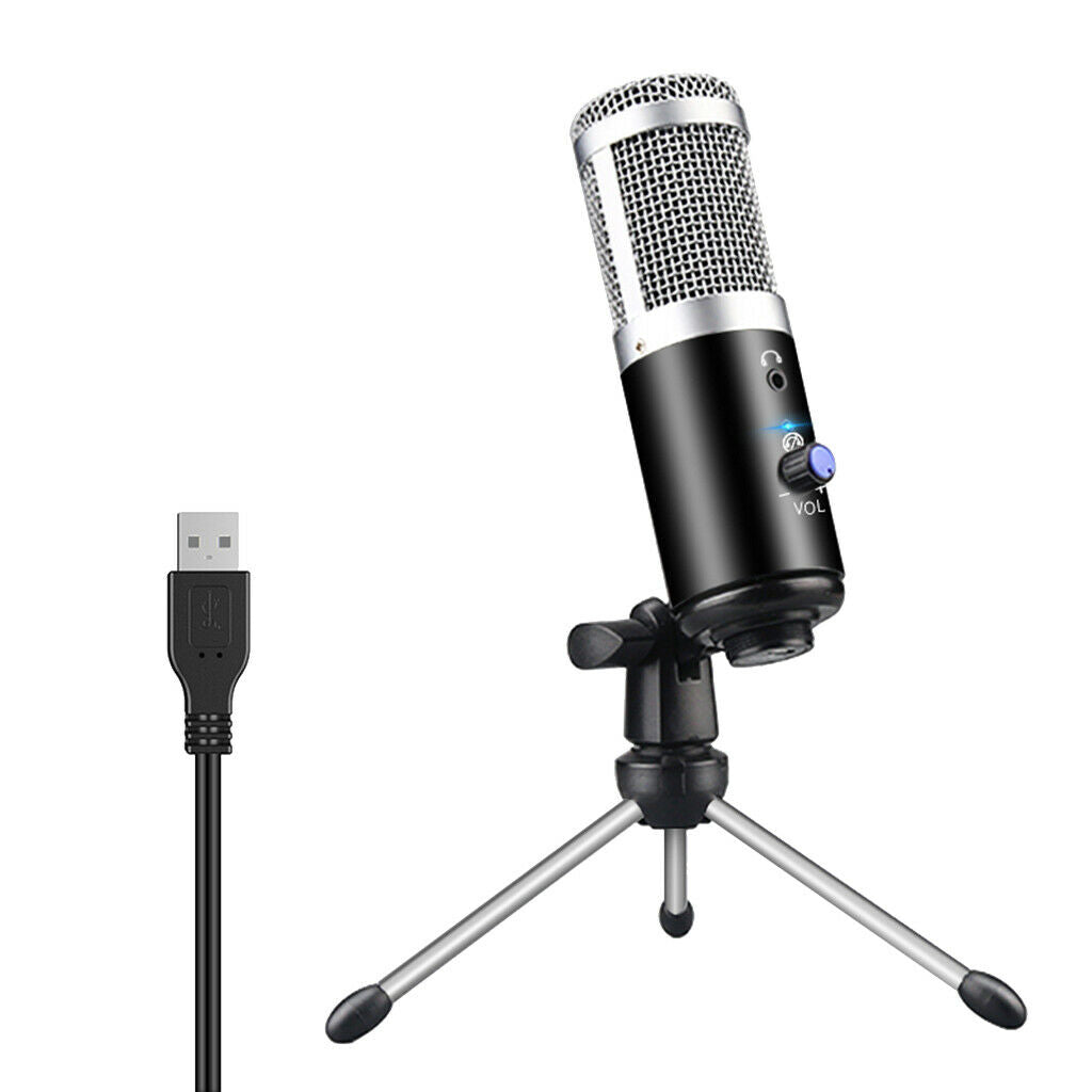 USB Condenser Podcast Recording Microphone for Laptop PC Studio Gaming