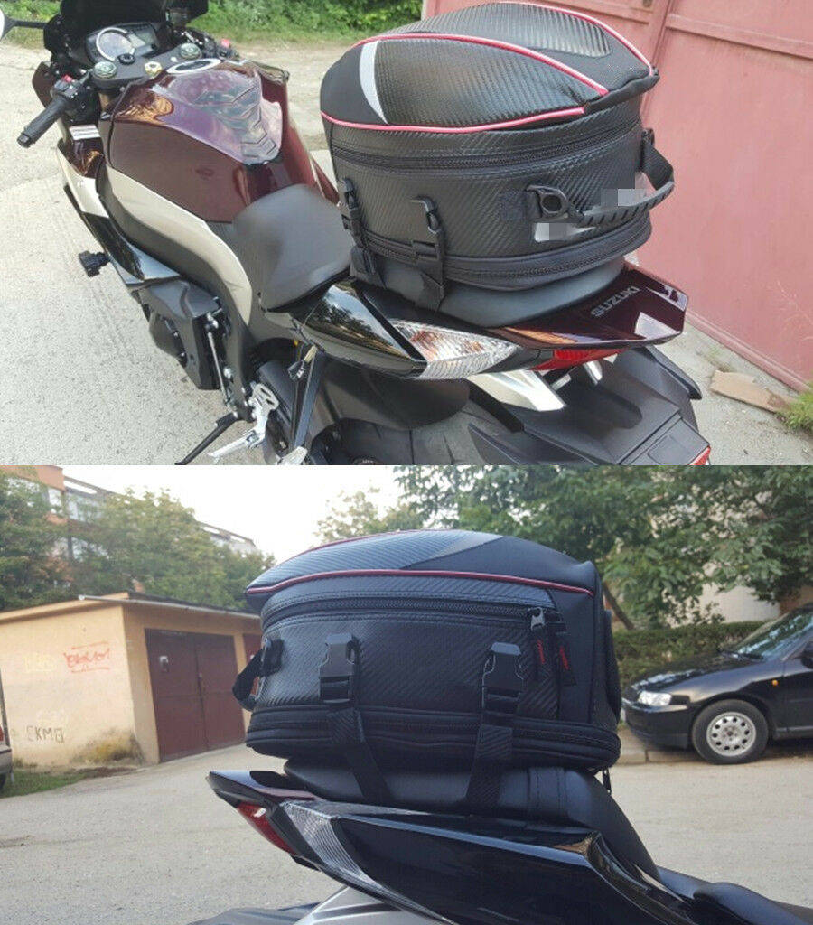 Large Capacity Motorcycle Tail Bag Back Seat Luggage Storage Bag with Rain Cover