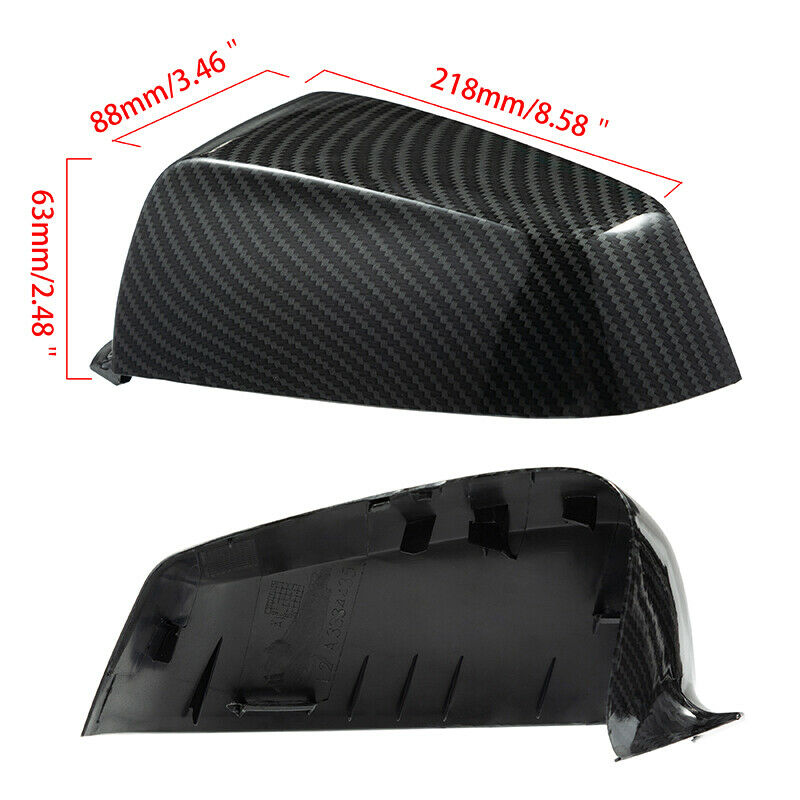 For BMW E60 E61 E63 E64 08-10 Left Side Rear View Mirror Cover Caps Carbon Fiber