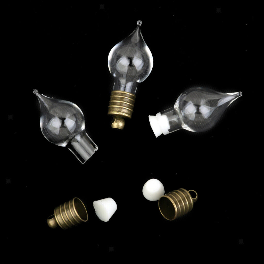 Mini Empty Glass Teardrop Pendant Charms Vials Wish Bottles 10Pcs Clear