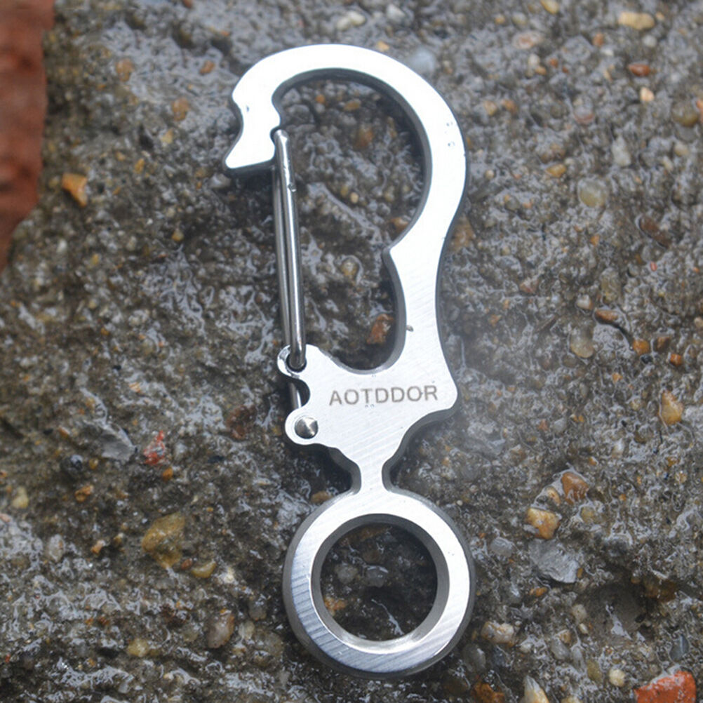 Stainless Steel Keychain Keyring EDC Outdoor Multifunction Pocket Tool Fi.l8