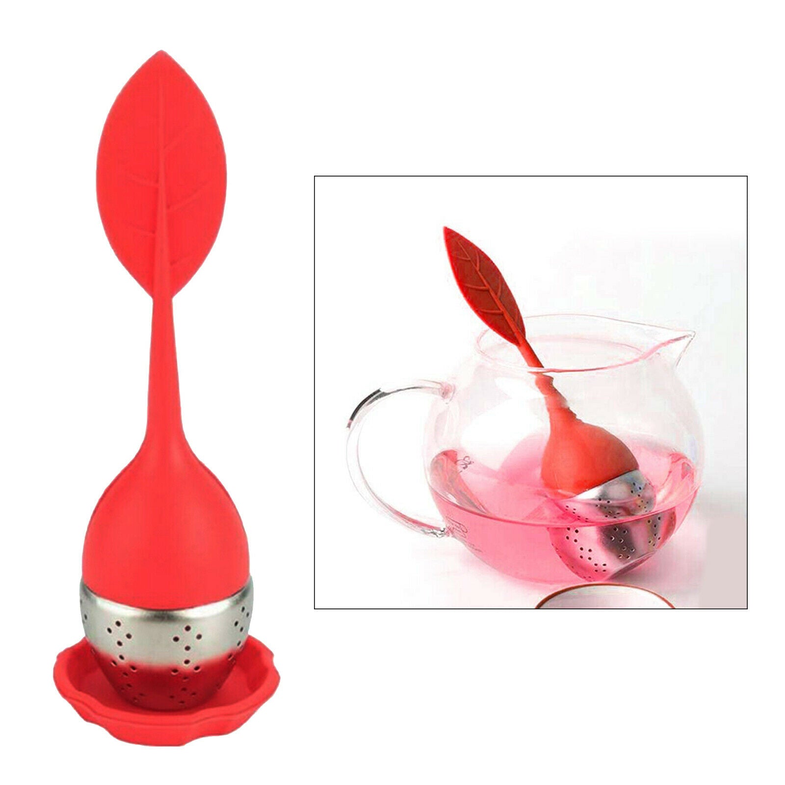 Silicone Tea Strainer Loose Tea Steeper Tea Infuser Balls Tea Strainers Red