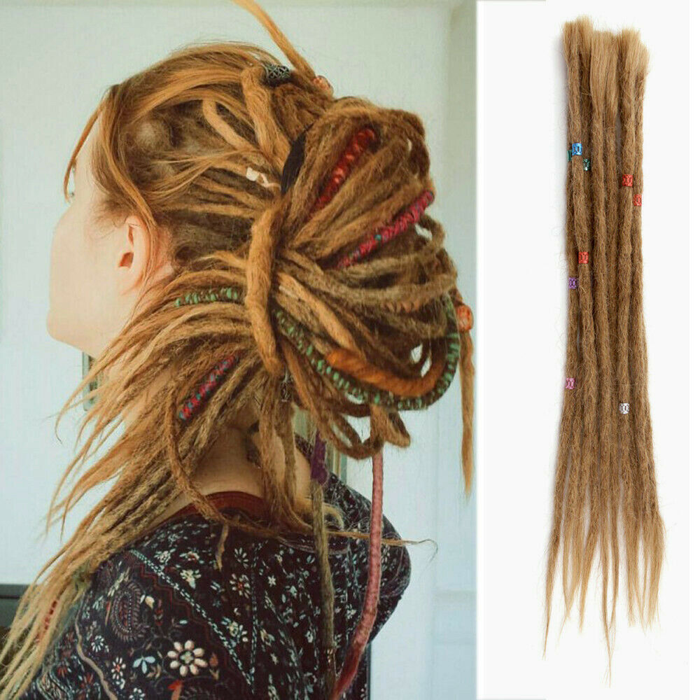 5pcs 100% Human Hair Dreadlocks Handmade Dreads Crochet Braiding Hair Extensions