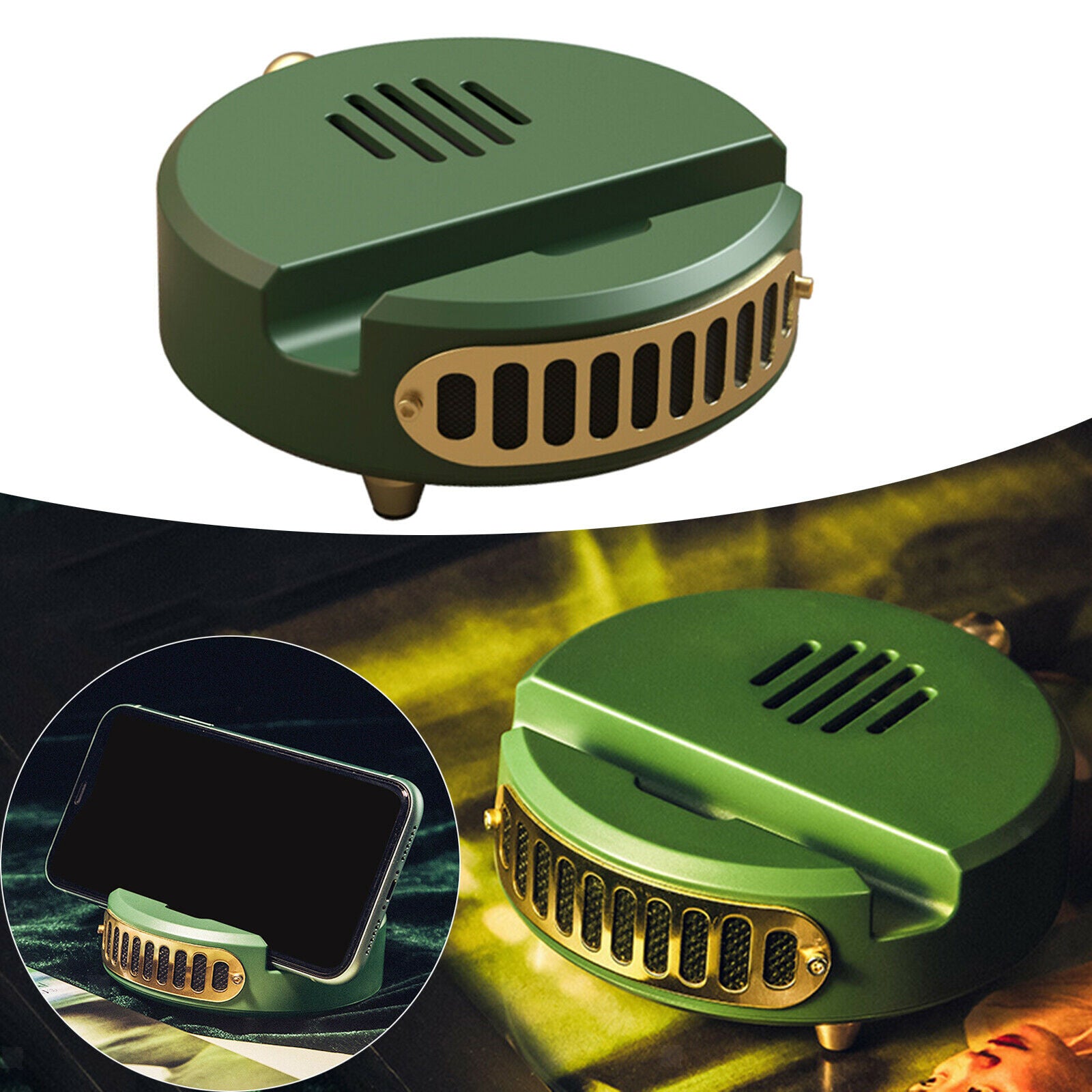 Portable Retro Bluetooth Speaker Multifunction Subwoofer with Phone Bracket