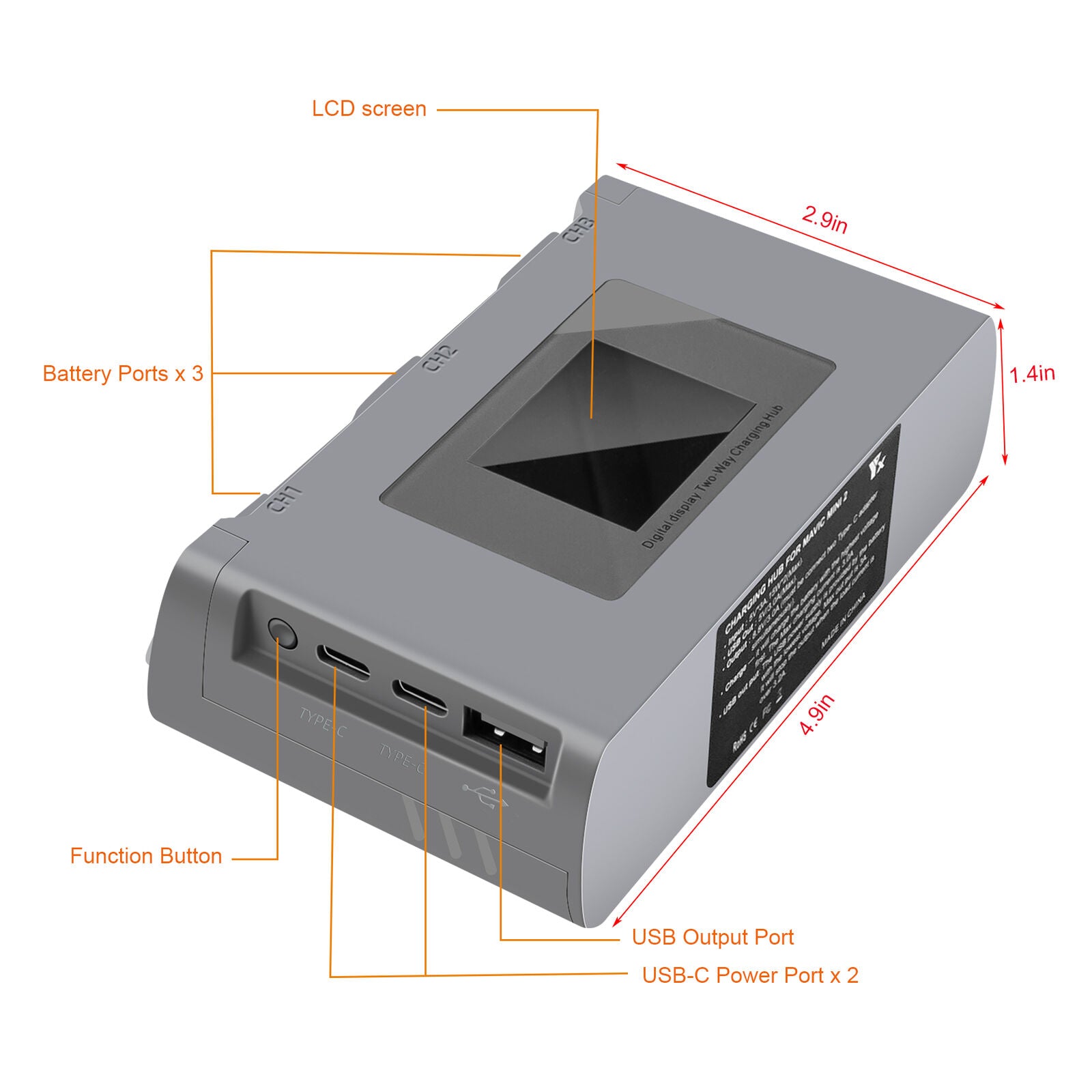Drone Accessories For DJI MINI 2 Charger Two-way Battery Butler USB Charger