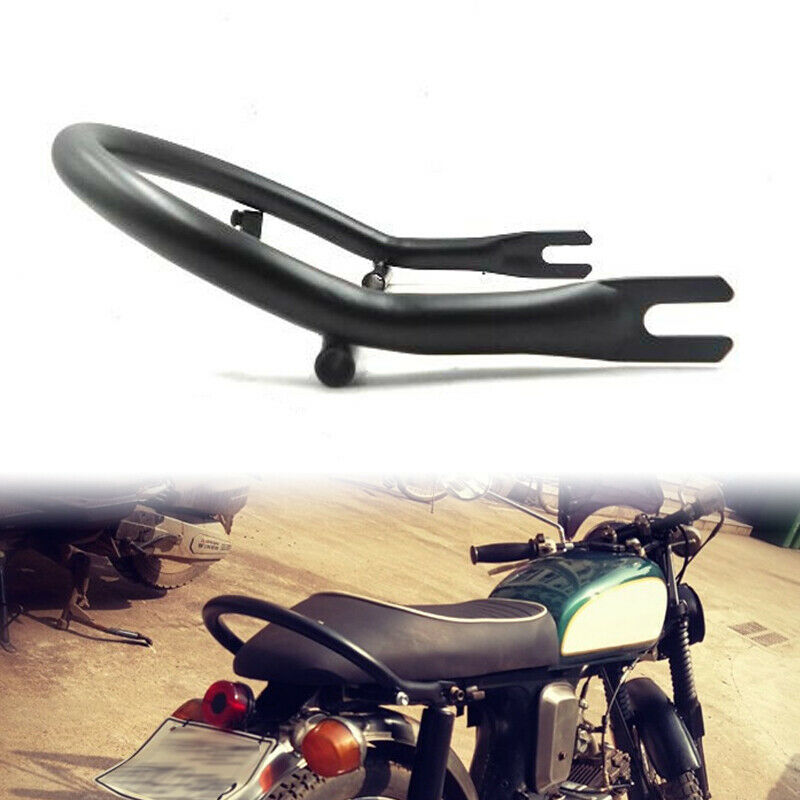 Refit Black Pipe Motorcycle Rear Shelf Handrail Tail Armrest Fin Luggage Rack