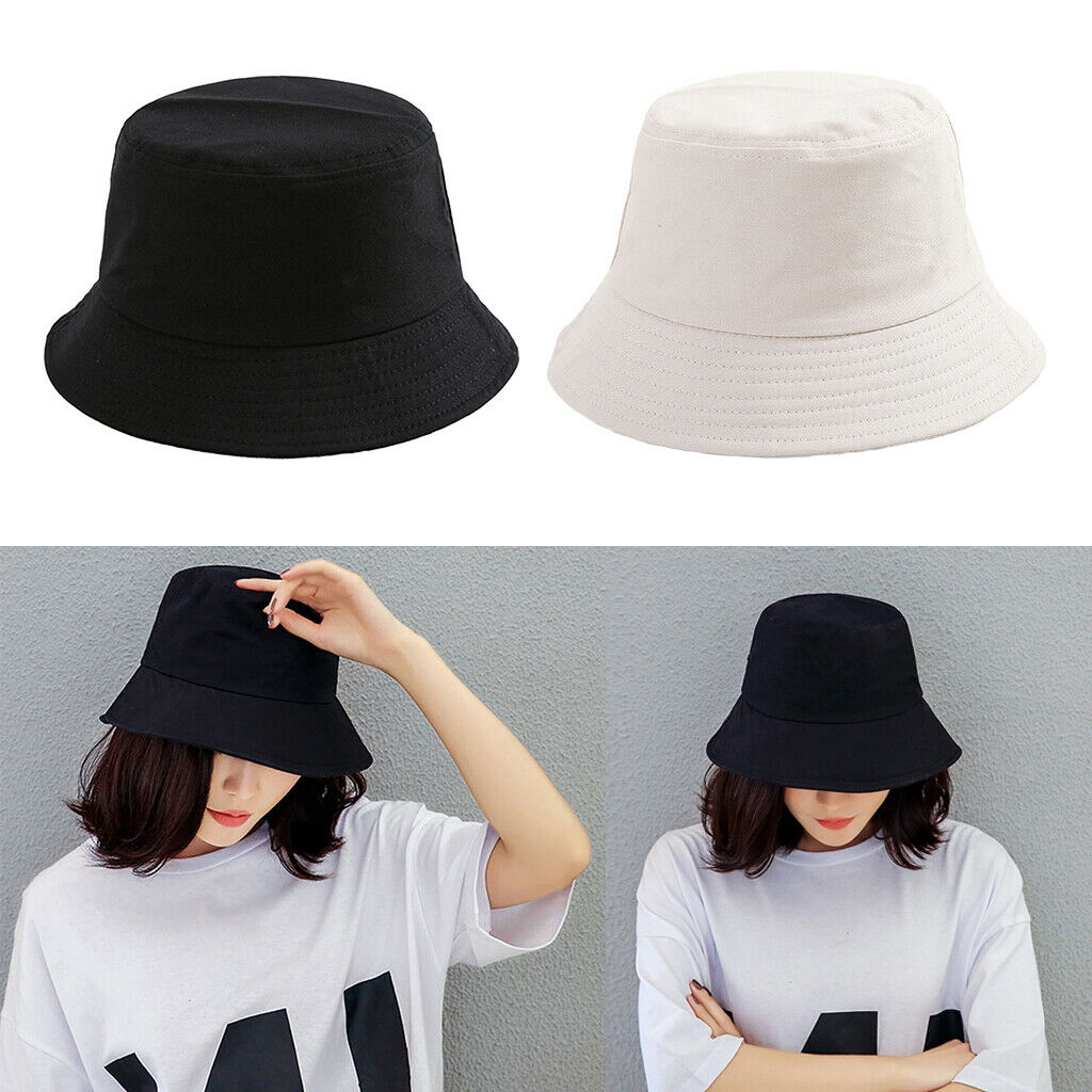2pcs Fashion Bucket Hat Adults Fisherman Sun Hat Summer Sun Block Basin Hat