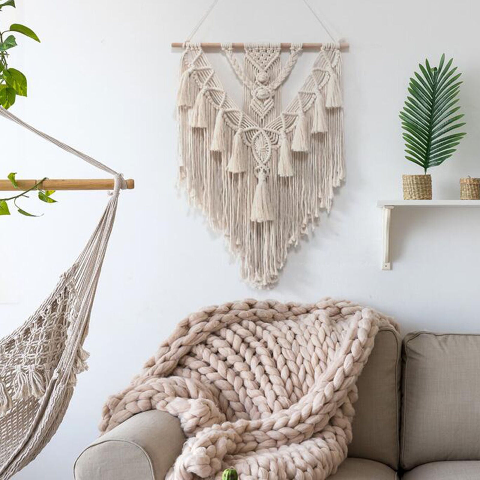 Macrame Wall Hanging Tapestry Wall Decor Boho Chic Bohemians Woven Home Decor