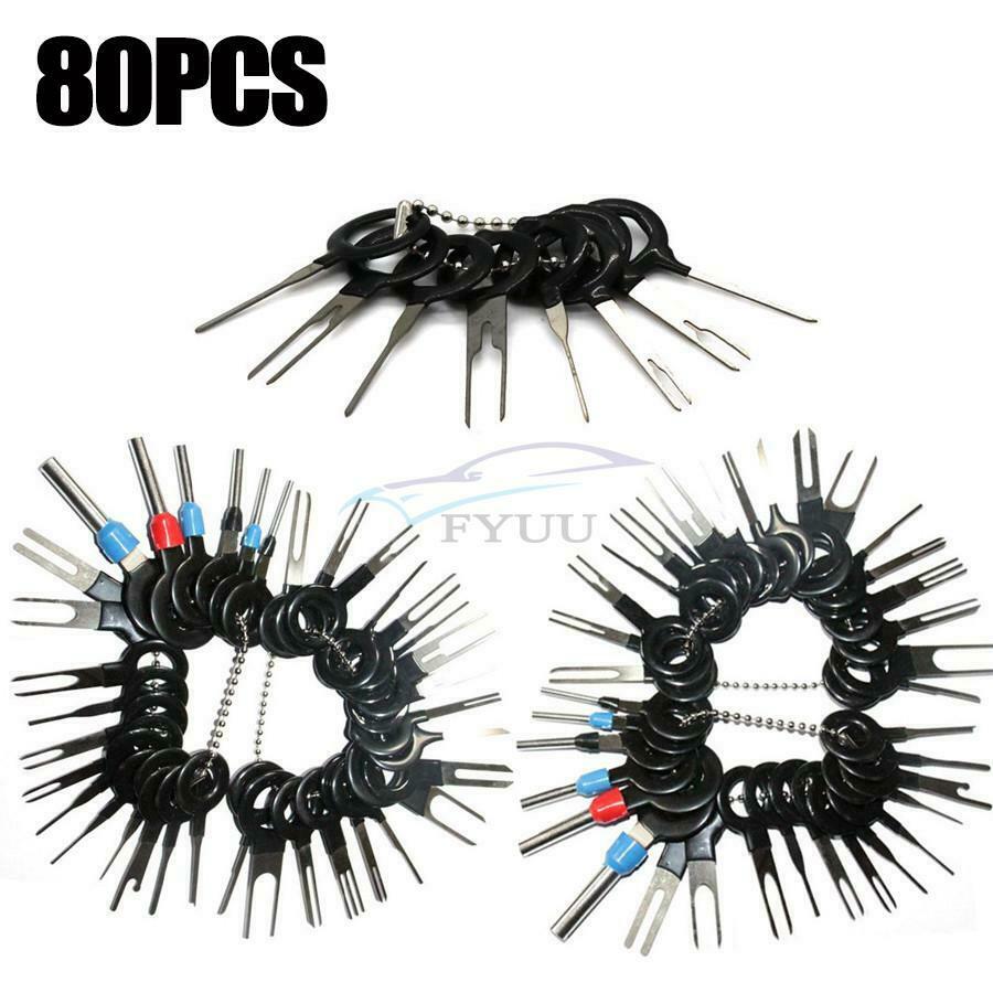 80PCS/ Set Car Wire Terminal Removal Tool Electrical Connector Pin Tool Kit