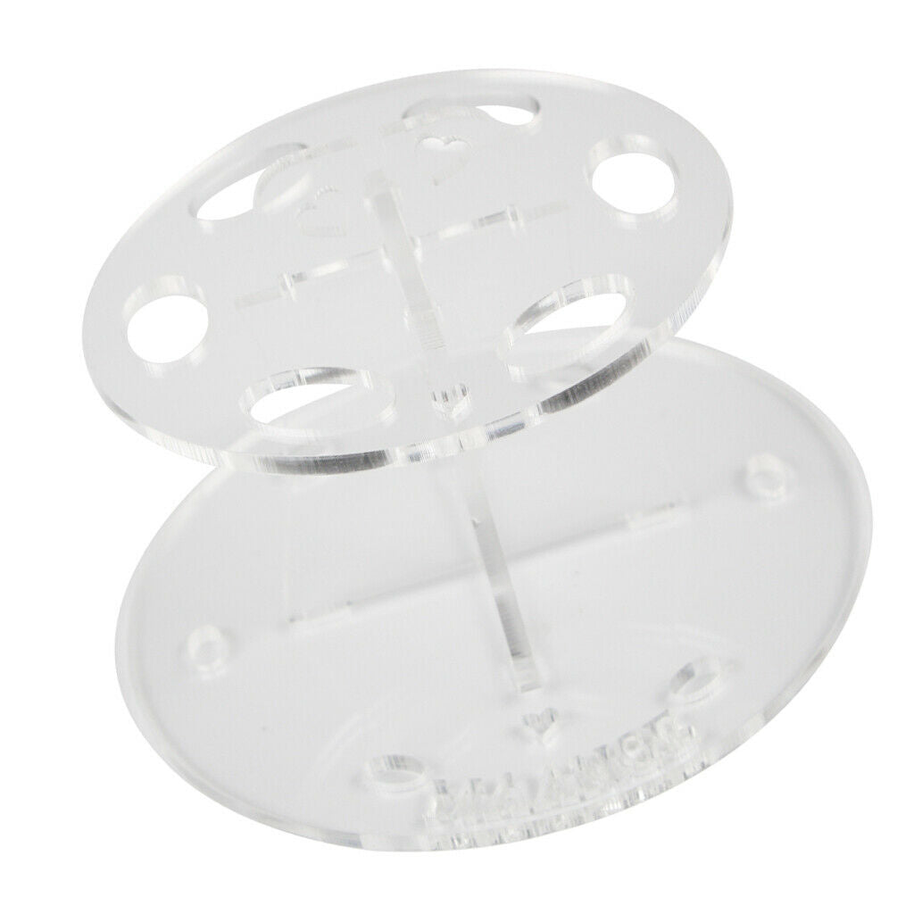 6 Slot Oval Makeup Brush Holder Dryer Rack Organizer Cosmetic Shelf Clear