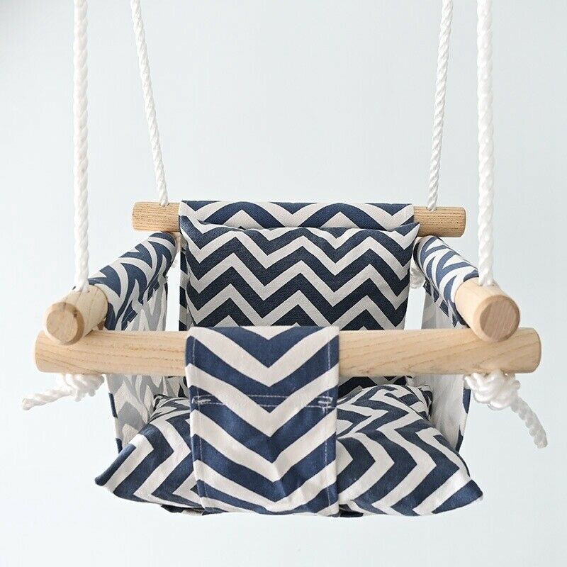 1pc Secure Baby Hanging Swing Seat Toddler Wood Hammock Outside Play Set
