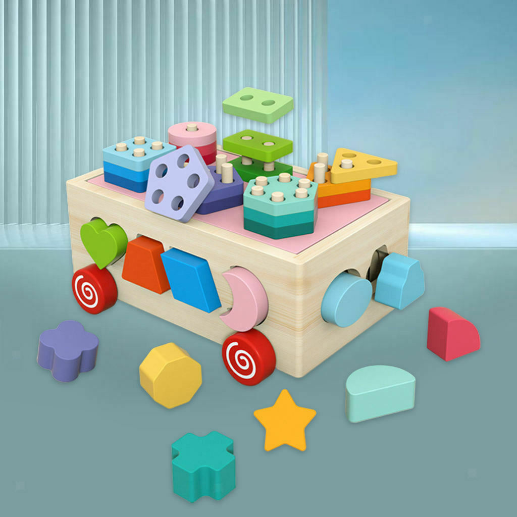 Sorting Box Colorful Geometric Shape Blocks Matching Gifts for Toddlers Kids