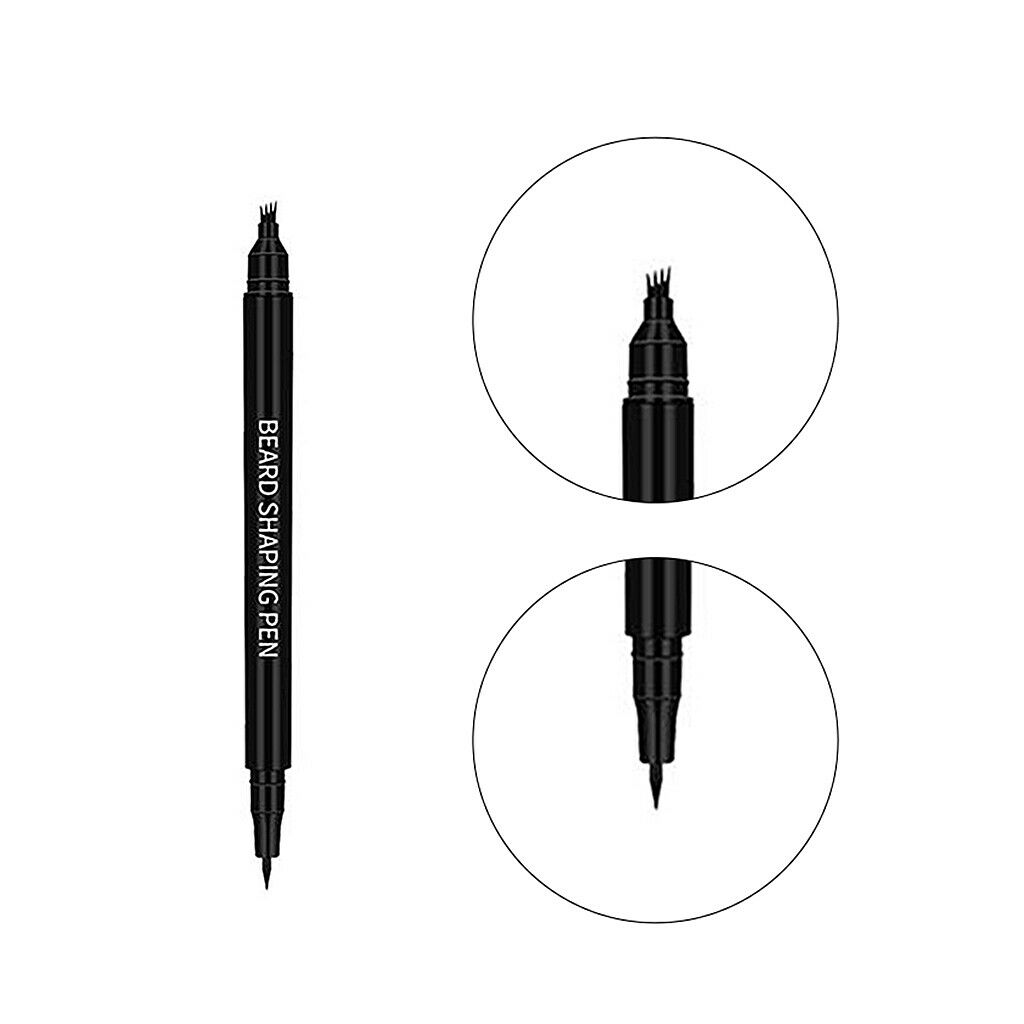 2 in 1 Natural Moustache Eyebrow Beard Filler Pen Sharpen & Define Beard