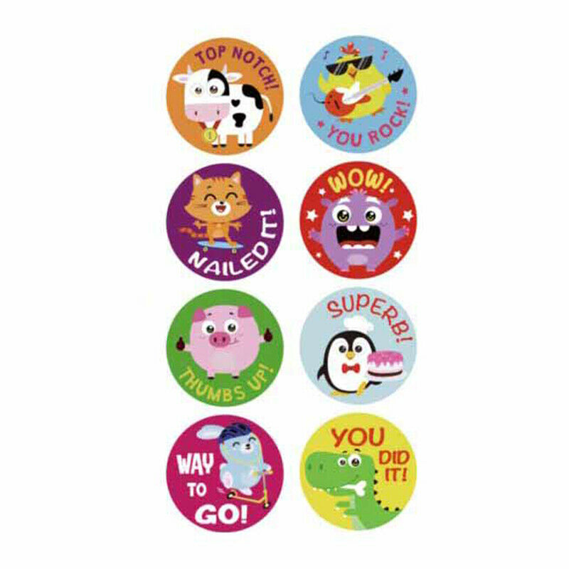 500pcs Reward Stickers Encouragement Labels Roll Animals Motivation Stick.l8