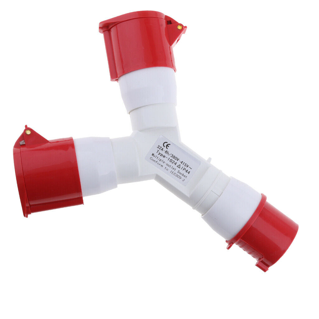380V-415V 32A 4 Pin Industrial Plug Socket Waterproof Connector 3P+E Red