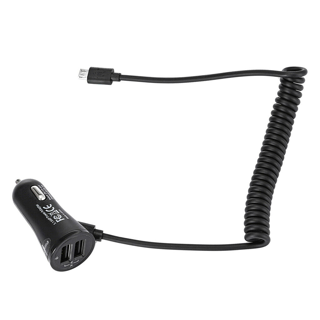 2 Ports USB 5V 2.1A Car Charger with Micro USB Extension Cable Quick Charge