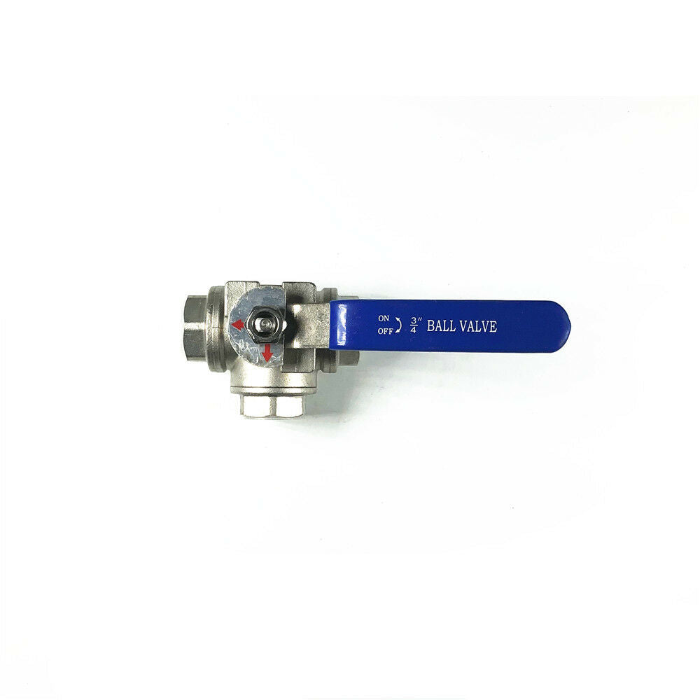 DN20 G3/4" BSPP Female Threaded 3-Way L-Port 304 Stainless Steel Ball Valve