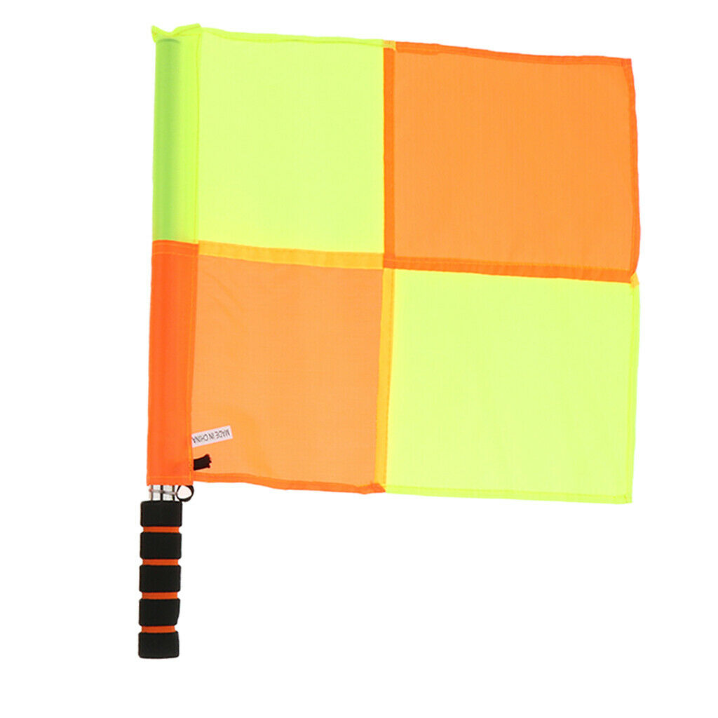 Soccer Referee Flag 2-Line Man Corner Flags with Sponge Handle