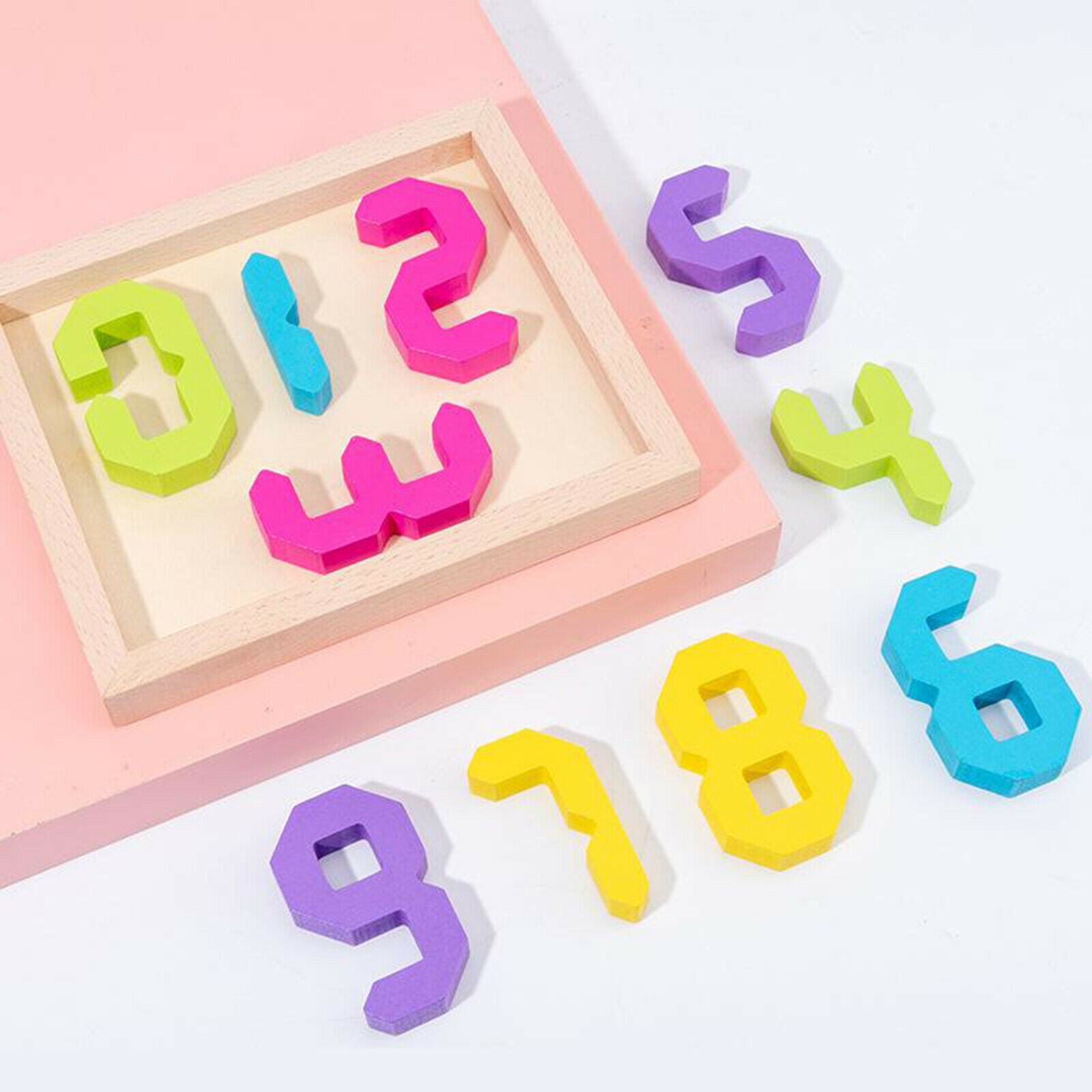 Early Learning Wooden Number Blocks Math Develop Kids' Colors Recognition