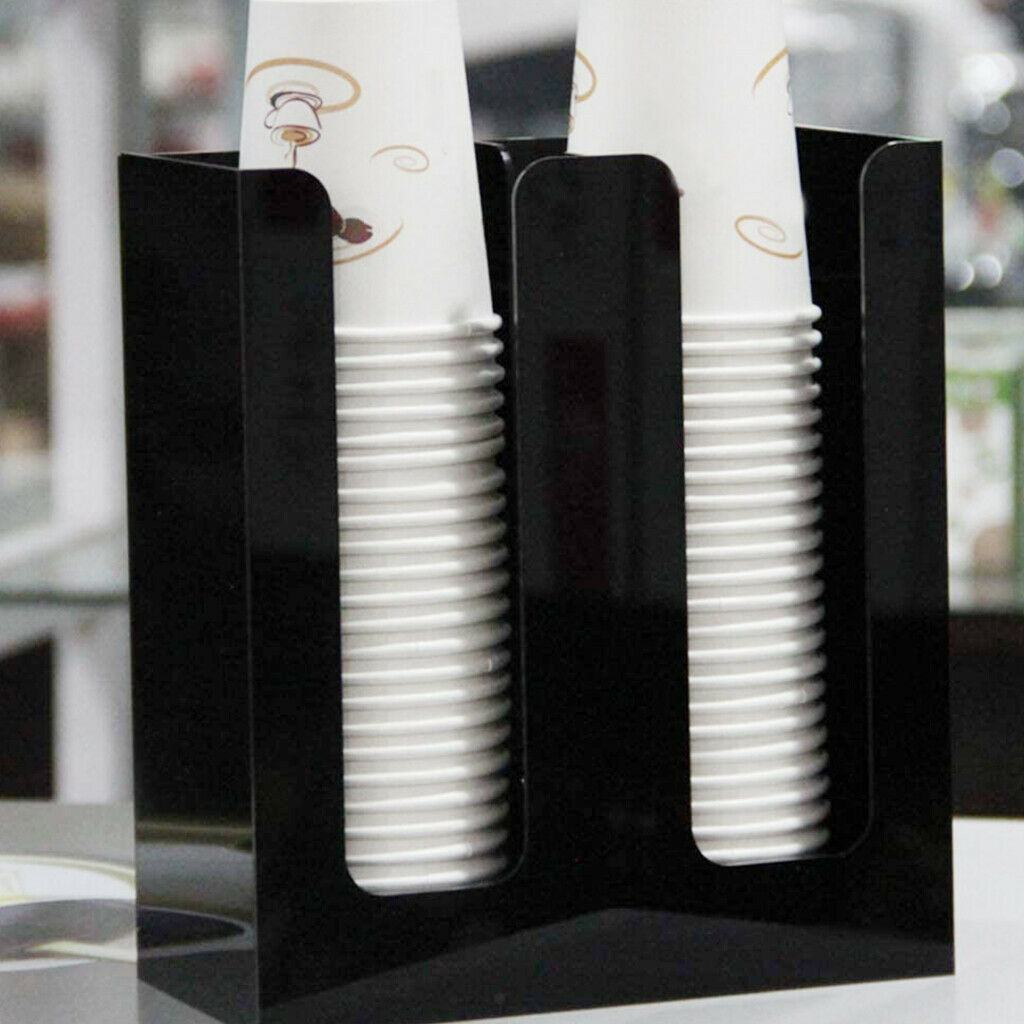 2X Upright Coffee Cup and Lid Organizer Holder Paper Cup Dispenser for Cafe