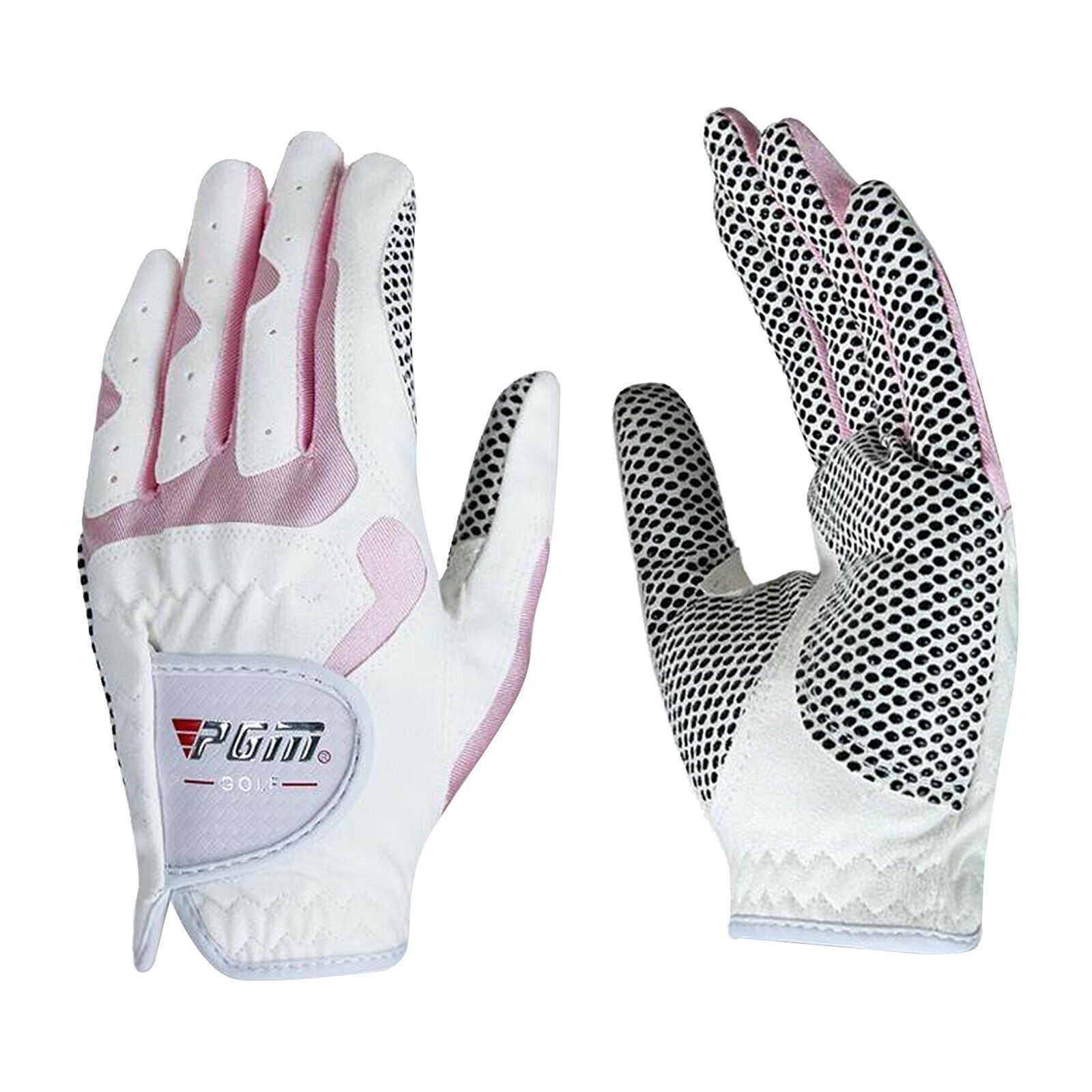 Women's Golf Glove Breathable Left Right Hand Golfer Gloves White Pink L