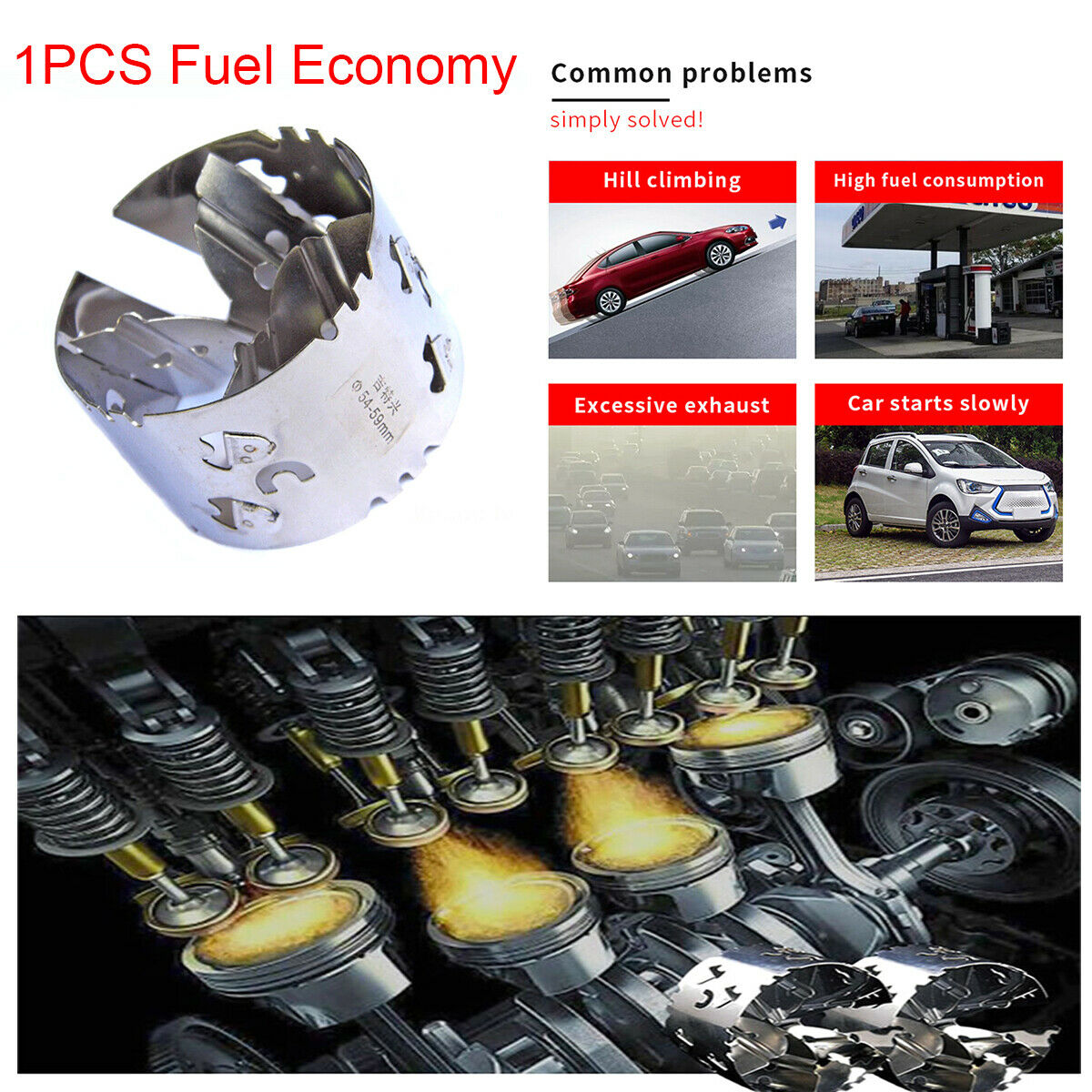 1PC 54-59MM Intake Air Fuel Economizer Power Mechanical Turbocharger Accelerator
