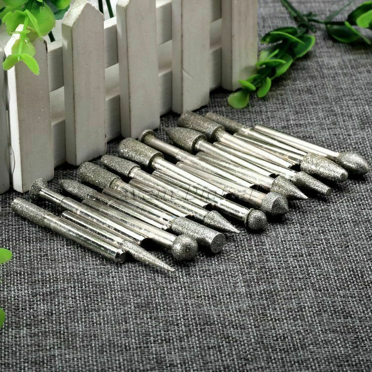 20pcs Diamond Coated Rotary Points Grinding Cutting Burrs Drill Bit Grinder Tool