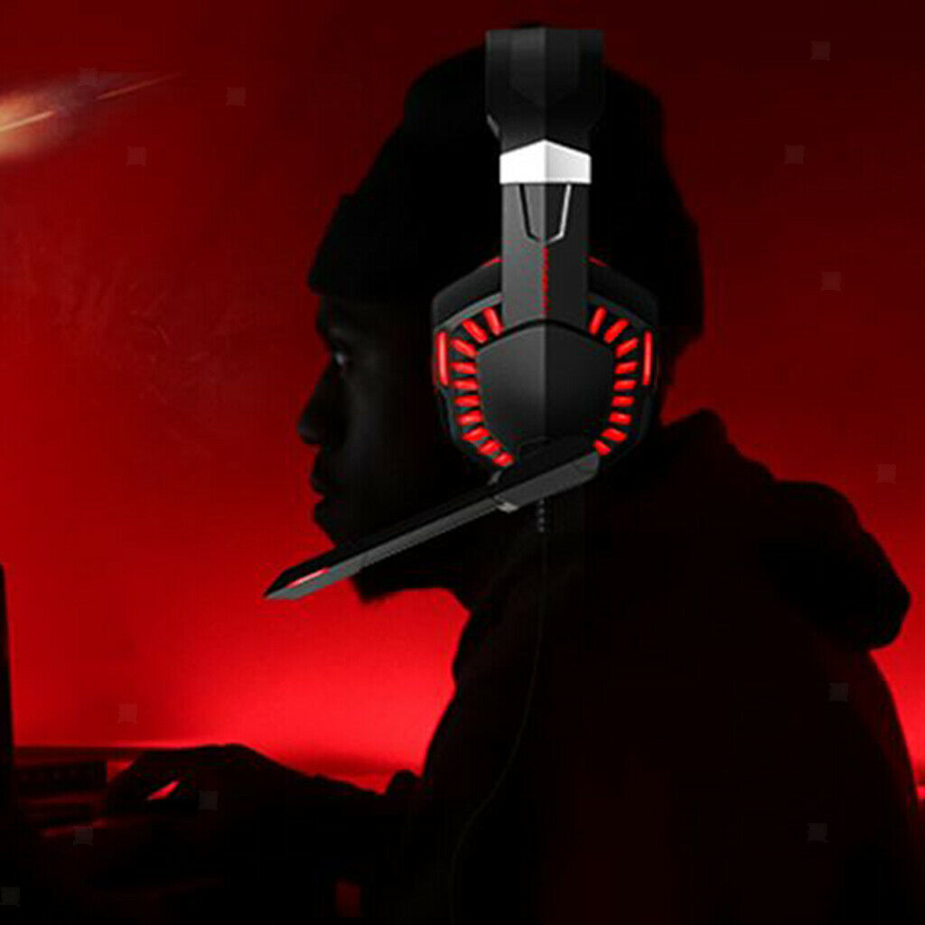 Stereo Surround Sound Gaming Headset Over Ear with Noise Isolation Mic Red