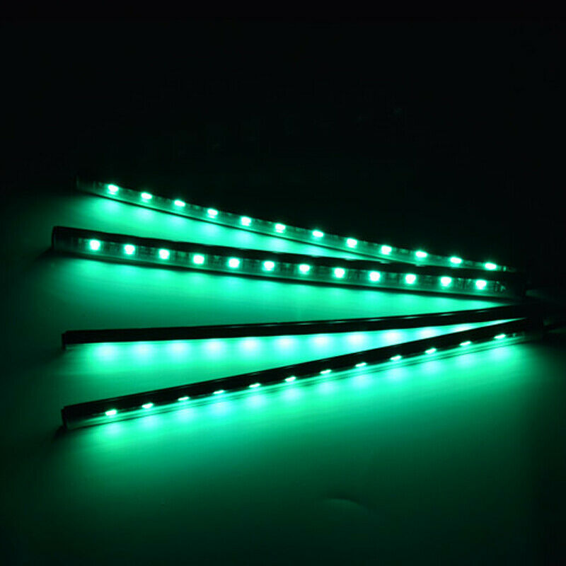 4PCS 12 LED Auto Car Atmosphere RGB Phone App Music Control Strip Light Interior