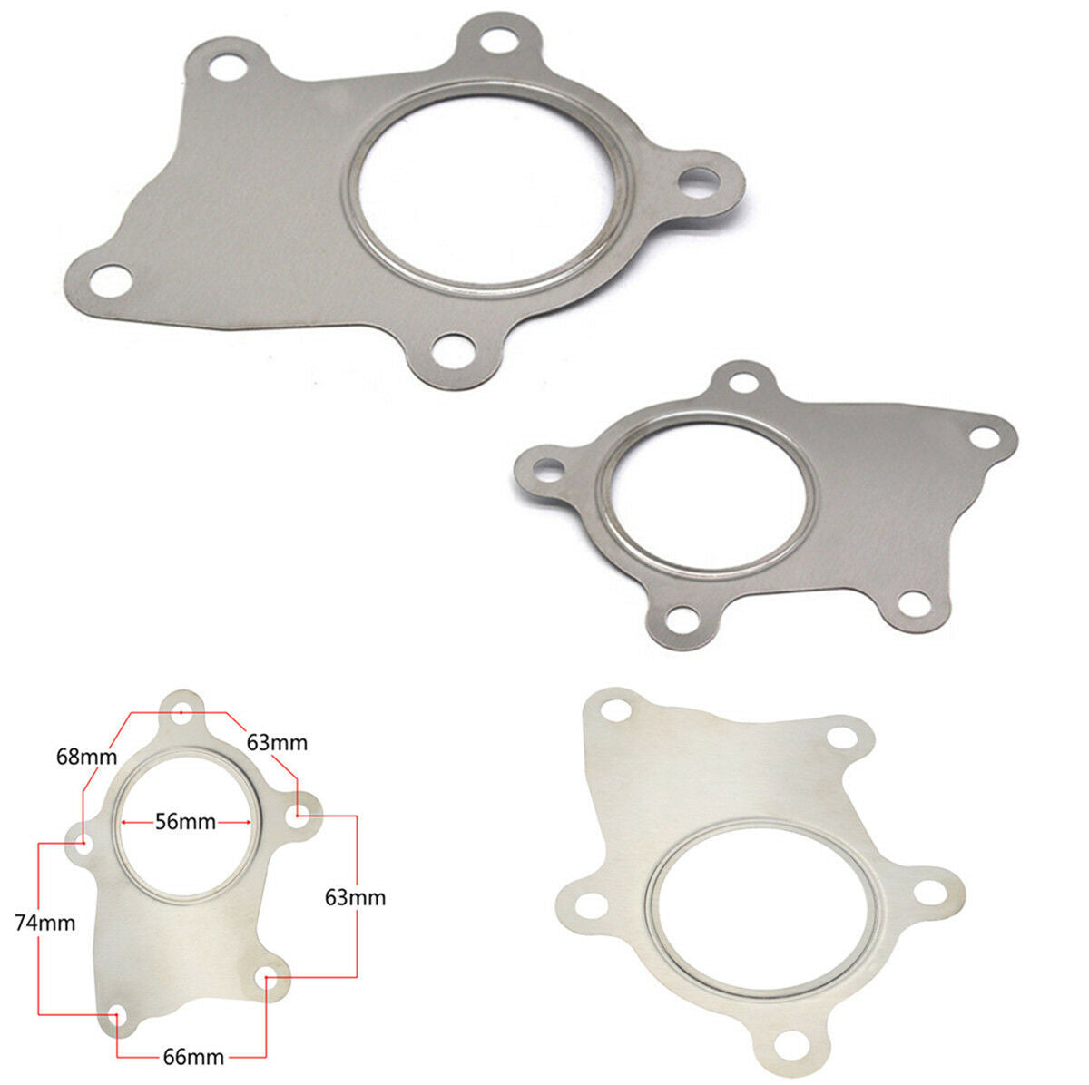 T3 T4 Downpipe Flange Metal Gasket Fits 5 Bolt Standard Flange Turbo Charger
